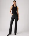 Levi's 725 Coated High-waist Classic Stretch Bootcut Jeans In Black