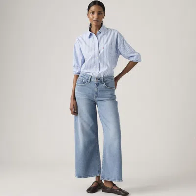 Levi's 728 High-rise Wide-leg Ankle Women's Jeans 31x27 In Blue
