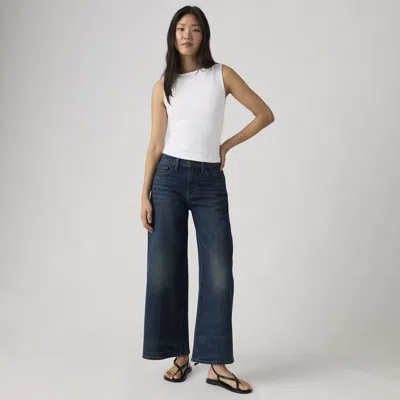 Levi's 728 High-rise Wide-leg Ankle Women's Jeans 34x27 In Blue