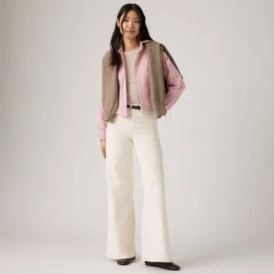 Levi's 728 High Rise Wide Leg Corduroy Pants In White
