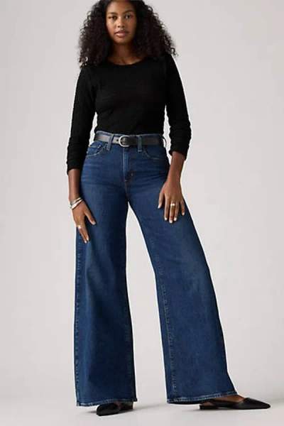Levi's 728 High Rise Wide Leg Jeans In Blue