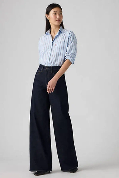 Levi's 728 High Rise Wide Leg Jeans In Blue