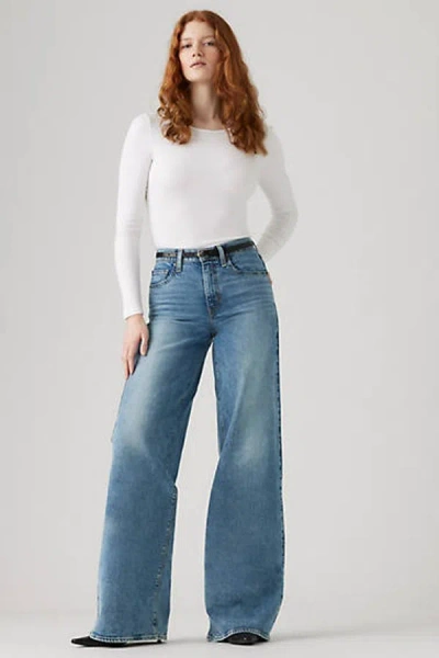 Levi's 728 High Rise Wide Leg Jeans In Blue
