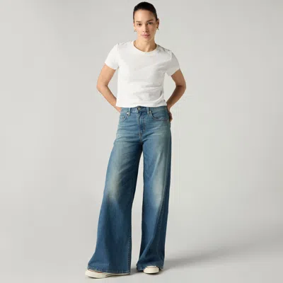 Levi's 728 Hight Rise Wide Leg Jeans In Blue