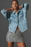 Levi's 90's Rhinestone Embellished Denim Trucker Jacket In Blue