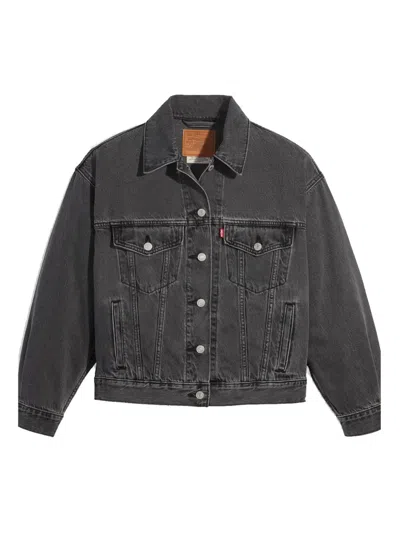 Levi's Shrunken 90s No Pleat Bejeweled Trucker Clothing In Black