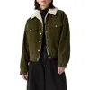 Levi's® '90s Faux Shearling Lined Corduroy Trucker Jacket In Green