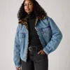 Levi's 90s Fur Trucker Jacket In Blue