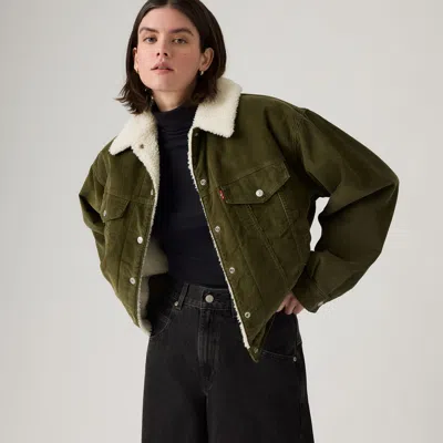 Levi's 90s Sherpa Trucker Jacket In Green