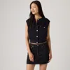 Levi's Collarless Buttoned Vest In Black