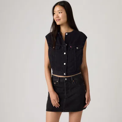 Levi's '90s Shrunken Collarless Vest In Black