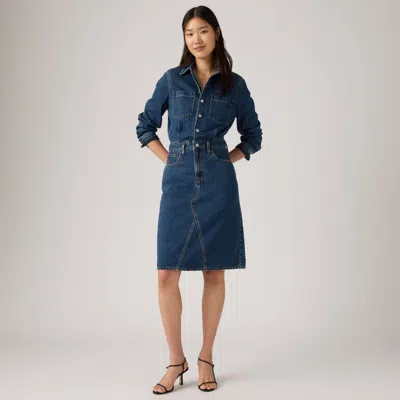 Levi's A Line Western Dress In Blue
