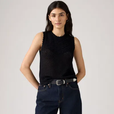 Levi's Adrienne Crochet Tank In Gray