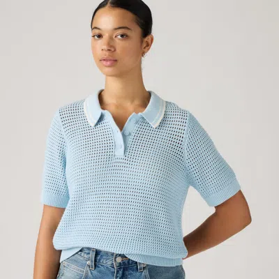 Levi's Alizee Short-sleeve Polo Sweater In Blue