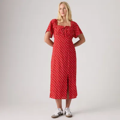 Levi's Amara Column Midi Dress In Red