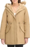 Levi's® Arctic Cloth Water Resistant Hooded Parka With Removable Faux Fur Trim In Tan