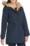 Levi's® Arctic Cloth Water Resistant Hooded Parka With Removable Faux Fur Trim In Navy