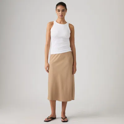 Levi's Ariel Midi Slip Skirt In Gold