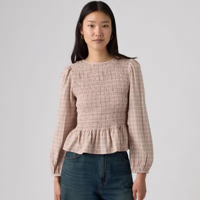 Levi's Ashton Long-sleeve Blouse In Valda Plaid Lilac Haze