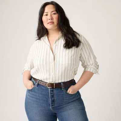 Levi's Aspen Utility Long-sleeve Shirt (plus Size) In White
