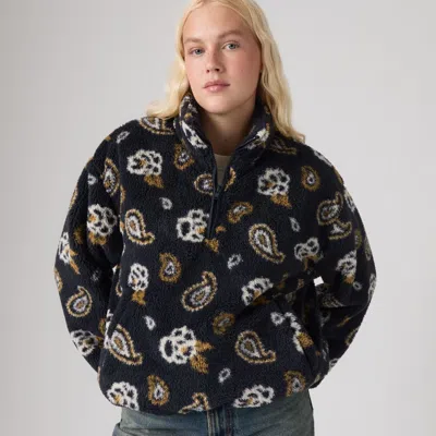 Levi's Atwood Sherpa Quarter-zip Sweatshirt In Multi