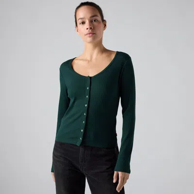 Levi's Austen Button-up Long-sleeve Top In Green