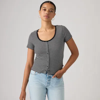 Levi's Austen Button-up Short-sleeve Top In Gray