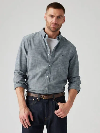 Levi's Authentic Button Down Shirt In Marlon Dark Blue