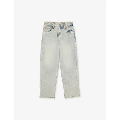 Levi's Kids' Baby Blue Essentials Stay Loose Taper-leg Stretch-denim Jeans 10-16 In Gray