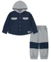 Levi's Baby Boys Hooded Shacket And Jogger Pants, 2-piece Set In Multi