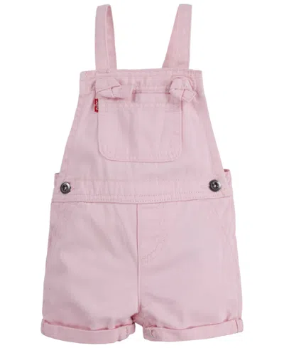 Levi's Baby Girls Knot Strap Shortall In Rose Shadow