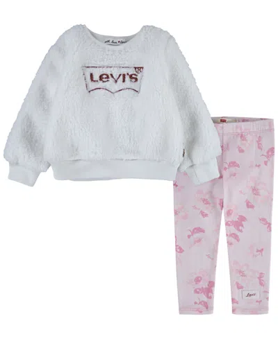 Levi's Baby Girls 2-piece Top And Leggings Set In Purple
