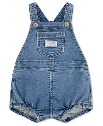 Levi's Baby Girls Sleeveless Denim Shortalls In Blue