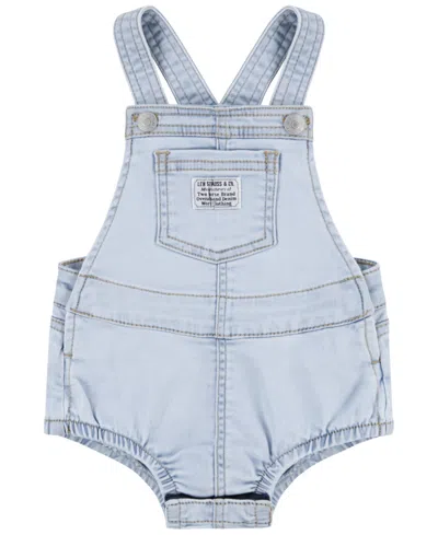 Levi's Baby Girls Sleeveless Denim Shortalls In Blue
