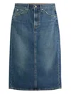 Levi's Back-slit Denim Midi Skirt In Blue