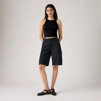 Levi's Baggy Dad Cargo Women's Shorts 34 In Black