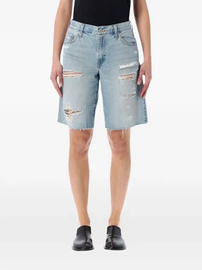 Levi's Baggy Dad Distressed Denim Shorts In Blue