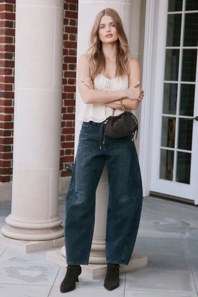 Levi's Baggy Dad Washed Black Barrel Jeans In Blue