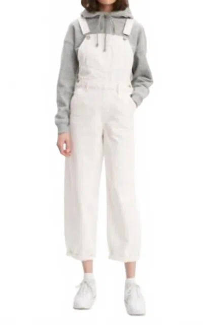Levi's Baggy Loose Overalls In Seeded Rinse In White