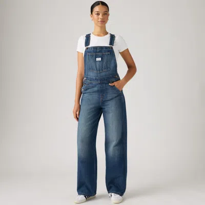 Levi's Baggy Overalls In Dark Wash / Go Upstairs