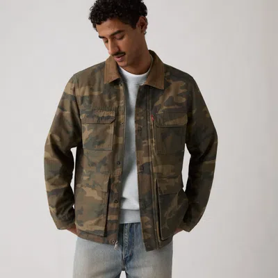 Levi's Corduroy Collar Cotton Canvas Jacket In Multi
