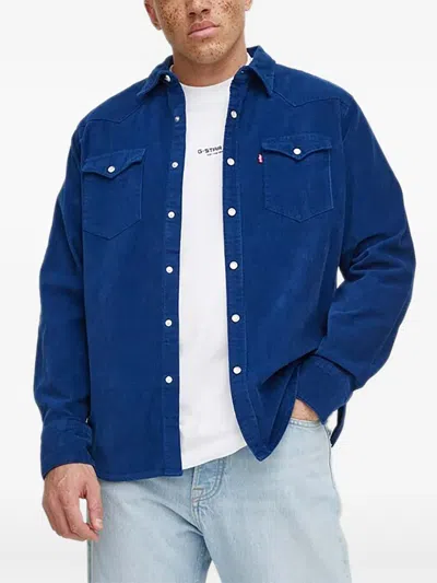 Levi's Barstow Corduroy Buttoned Western Shirt In Blue