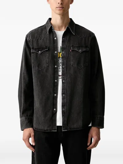 Levi's Barstow Western-yoke Denim Shirt In Gray