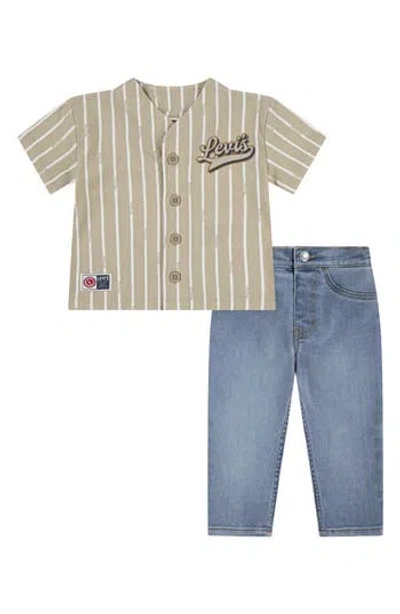 Levi's® Babies'  Baseball Shirt & Skinny Jeans Set In Blue