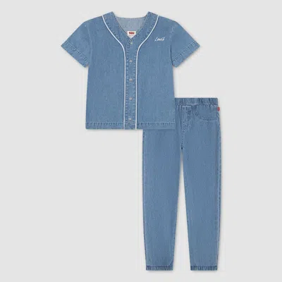Levi's Kids' Baseball Tee & Pants Set Toddler Boys 2t-4t T-shirt 2t In Blue
