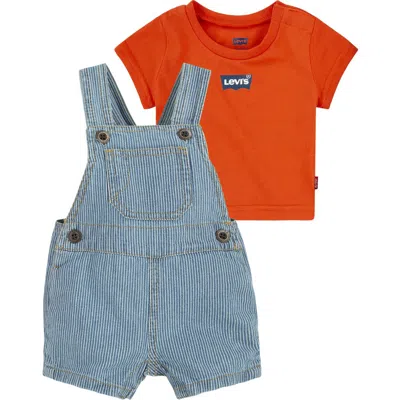 Levi's® Batwing T-shirt & Denim Shortalls Set In Fiesta