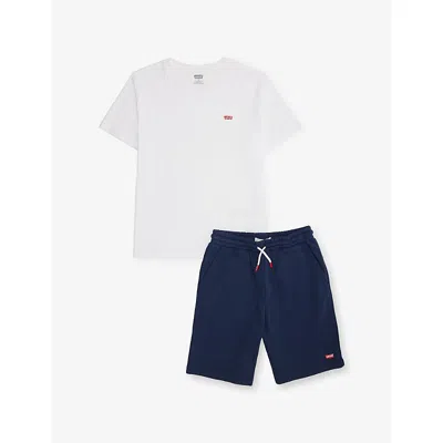 Levi's Kids' Bright White Batwing-logo Cotton-jersey T-shirt 10-16