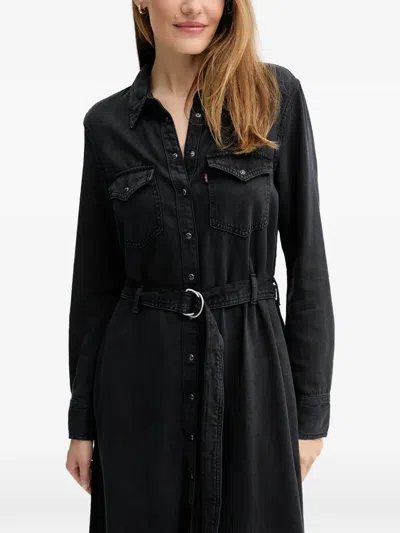 Levi's Belted Denim Dress In Black