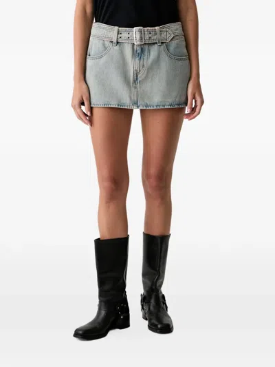Levi's Belted Mini Straight Skirt In Blue
