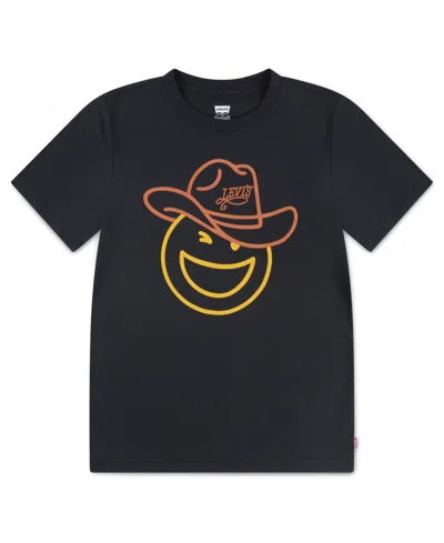 Levi's Kids' Big Boys All Smiles T-shirt In Black